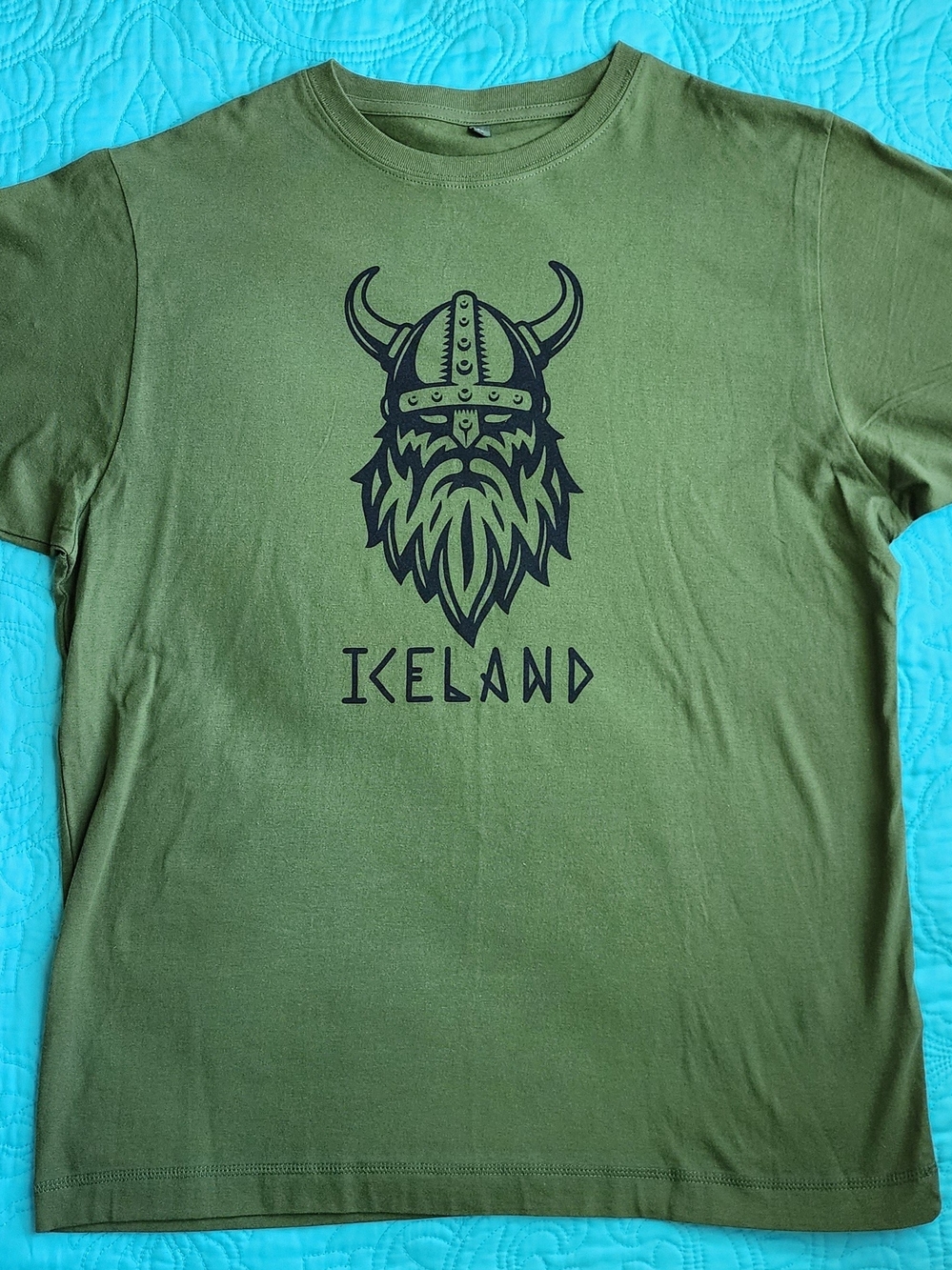 Iceland Viking Graphic Short Sleeve T-Shirt - Army Green